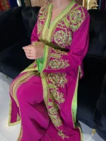 قفطان مغربي أصيل بتطريزات يدوية، يجمع بين الأناقة والتراث - الصورة 2