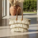 حقيبة قش نسائية أنيقة – تصميم مغربي صيفي يدوي الصنع