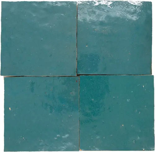 زليج أزرق بترولي مغربي