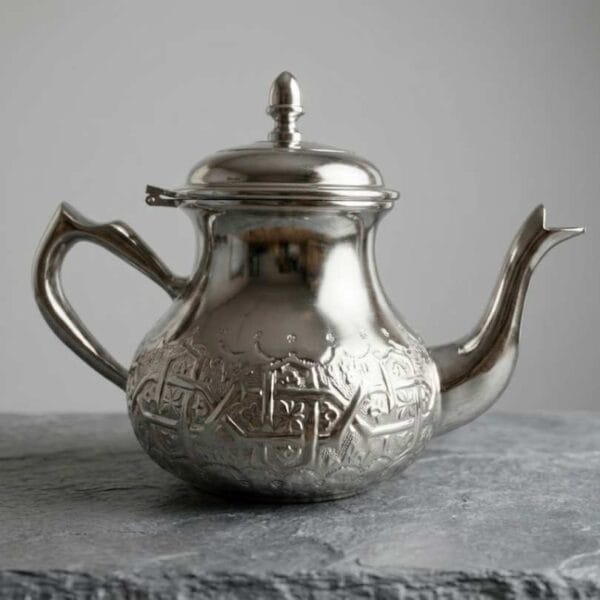 براد شاي فاخر مغربي – نقوش تقليدية لأصالة تقديم الشاي