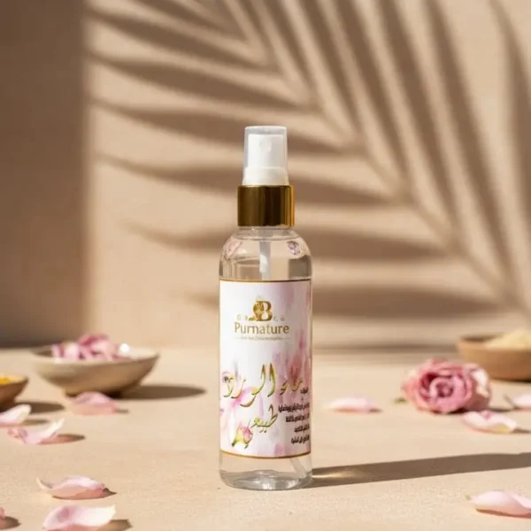 ماء الورد المقطر (Purnature) - تونر طبيعي لشد المسام، ترطيب البشرة وتثبيت المكياج